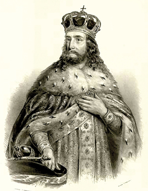 Stefan of Dečani, the lythography of Anastas Jovanović, 1852